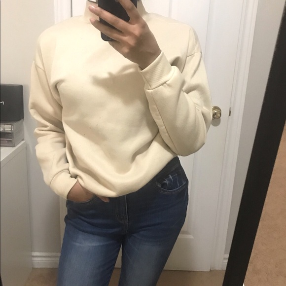 Unisex Beige Long Sleeve Comfy Sweatshirt - Picture 2 of 4